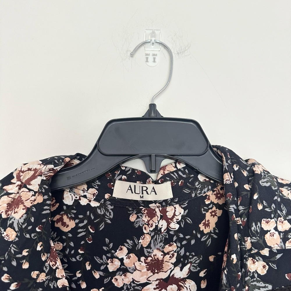 Aura Black Floral Midi Dress - Picture 4 of 5